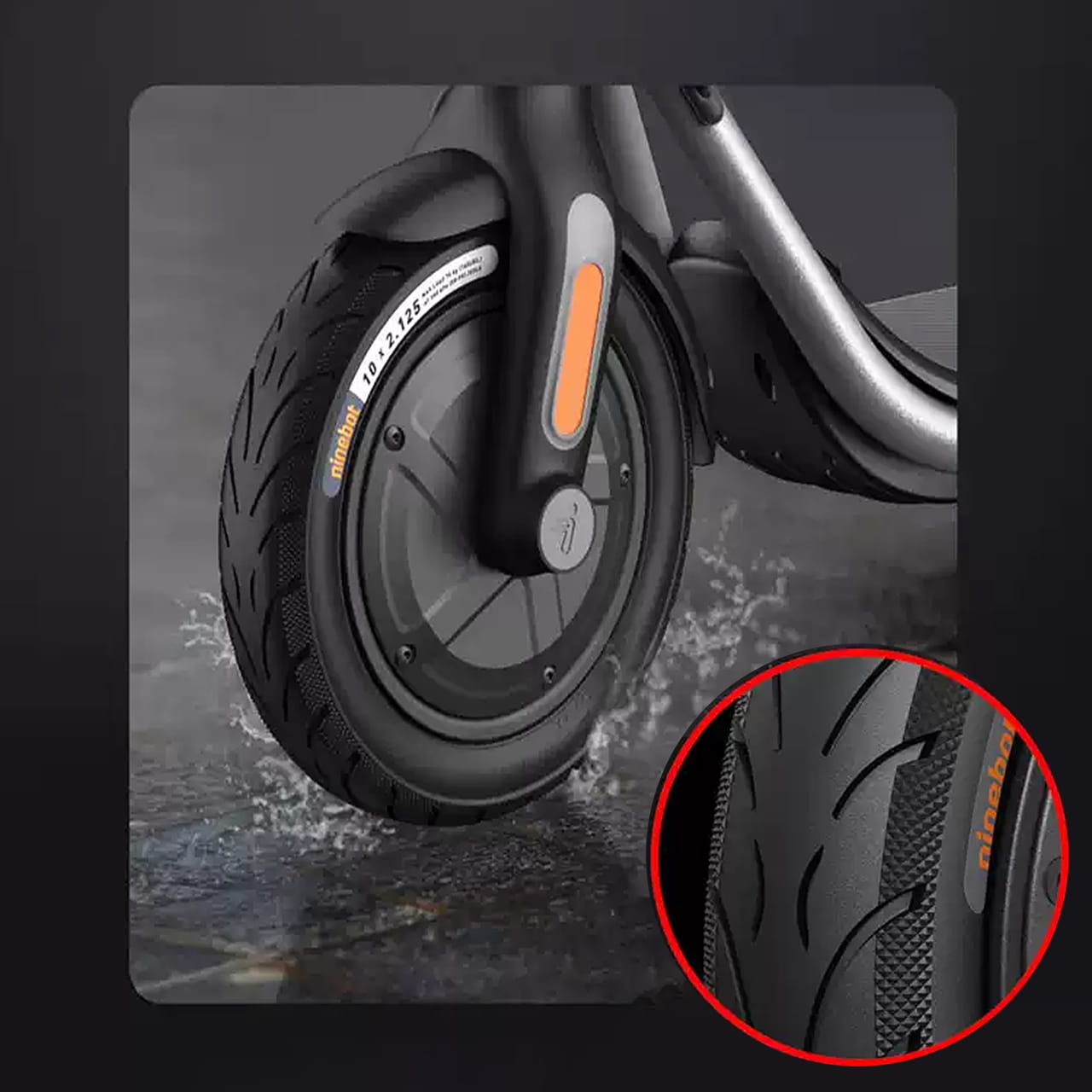 Пневматические шины с камерами Ninebot KickScooter D18W диаметром 10 дюймов