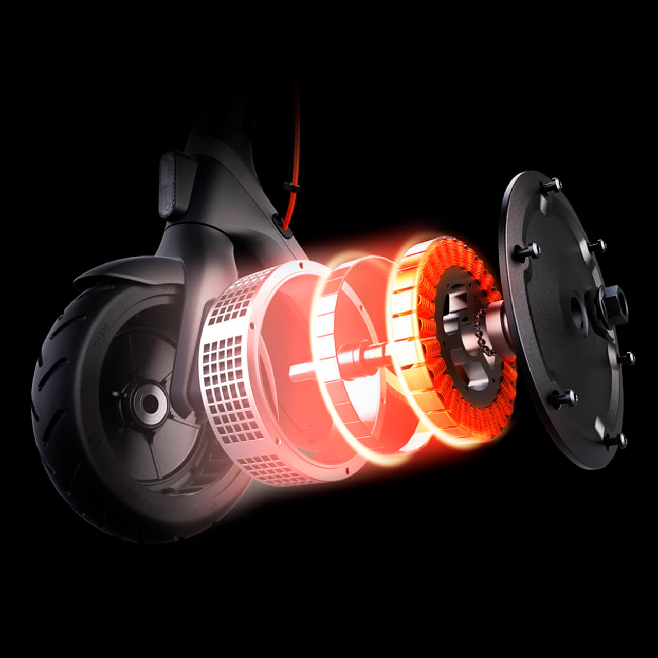 Мотор Ninebot KickScooter E2 номинальной мощностью 250 Вт